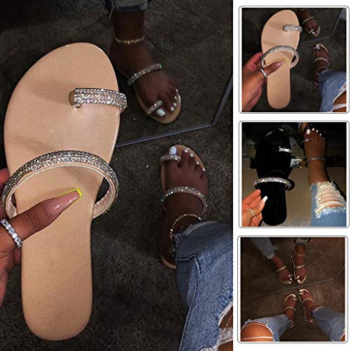 Sandals for Women Platform, Crystal Comfy Platform Sandal Shoes Summer Beach Travel Shoes Sandal Ladies Flip Flops - bellbottoms