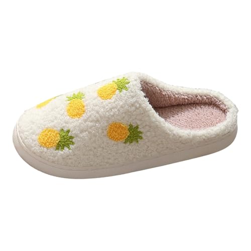 Slippers for Women Memory Foam Fuzzy Comfortable Winter Slippers Cute Pineapples Warm Plush Indoor Womens Slippers - bellbottoms
