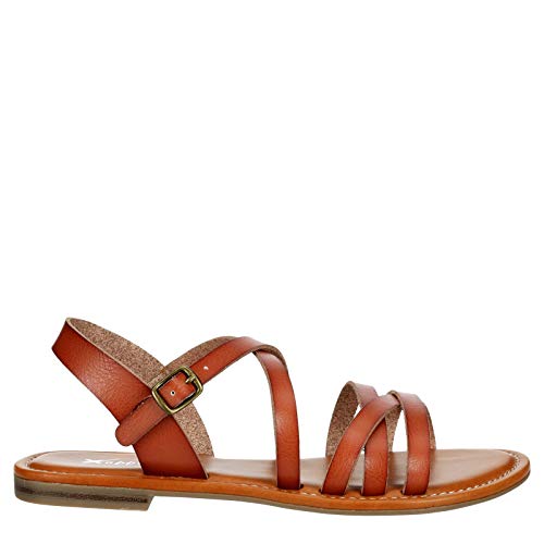 XAPPEAL Clarissa - Women's Strappy Open Toe Gladiator Flat Sandals with Ankle Strap - bellbottoms