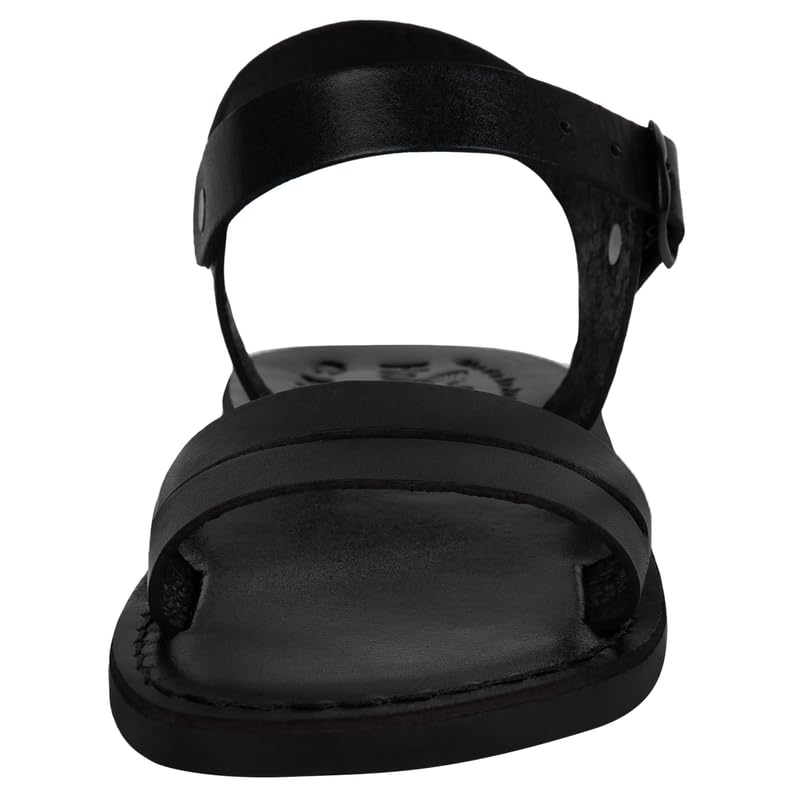 Holy Land Market Men/Women Biblical Jesus Leather Sandals/Slides From Jerusalem (Samaria Black) - bellbottoms
