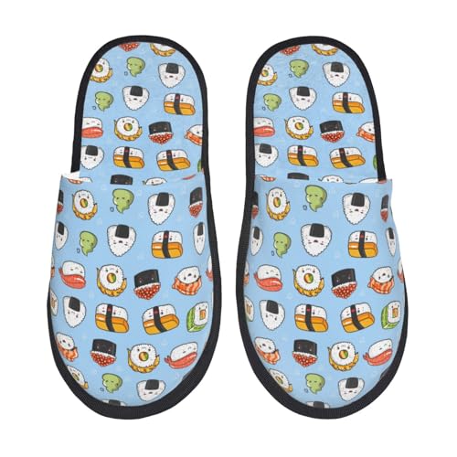 Kawaii Sushi K Slippers for Women, Womens Slippers Winter House Shoes, Anti-Skid Slippers - bellbottoms