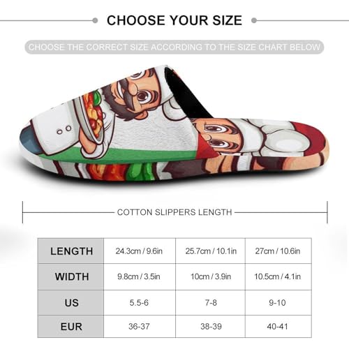 Chef Over Italy Flag Women's Slippers Cute Warm House Shoes Home Slippers Spa Slippers Cotton Slippers - bellbottoms