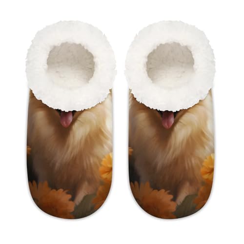 Women's Slippers Socks Cozy Fuzzy Sherpa House Shoes Winter House Bedroom Slippers Dog Daisy Butterfly - bellbottoms