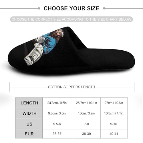 God Saves Hockey Goalie Women's Slippers Cute Warm House Shoes Home Slippers Spa Slippers Cotton Slippers - bellbottoms