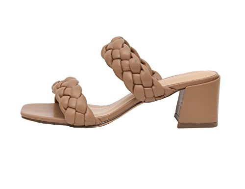 CUSHIONAIRE Women's Onyx braided Heel Sandal +Memory Foam, Wide Widths Available - bellbottoms