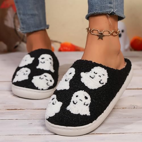 Halloween Slippers for Women Men Knit Comfy Cotton Lined Slippers Soft Plush Warm Winter Women's Slippers Unisex - bellbottoms
