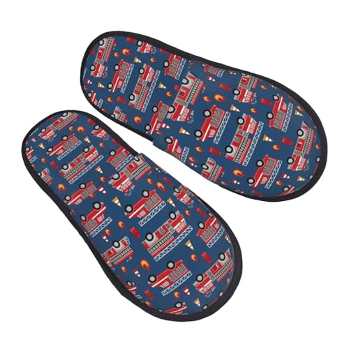 Fire Truck 1 Slippers for Women, Womens Slippers Winter House Shoes, Anti-Skid Slippers - bellbottoms