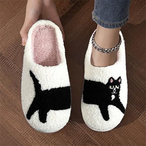 Slippers for Women Fuzzy Memory Foam Comfortable Winter Slippers Cute Cat Indoor Slip on Warm Soft Womens Slippers - bellbottoms