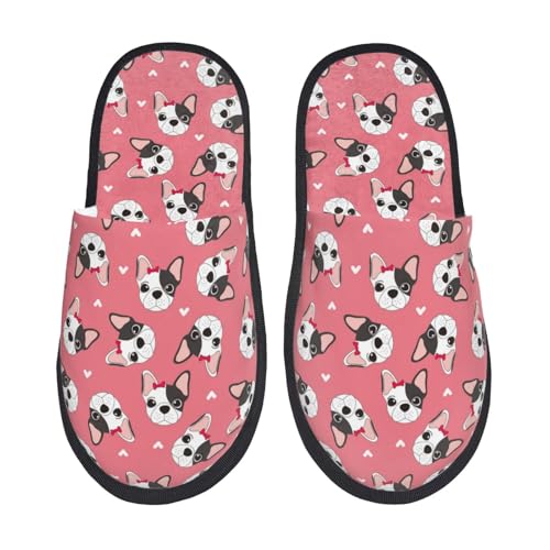 French Bulldog Face Slippers for Women, Womens Slippers Winter House Shoes, Anti-Skid Slippers - bellbottoms