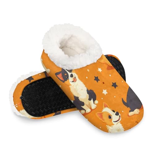 Funny Animals Dog Women's Slippers Socks Cozy Fuzzy Sherpa House Shoes Winter House Bedroom Slippers - bellbottoms