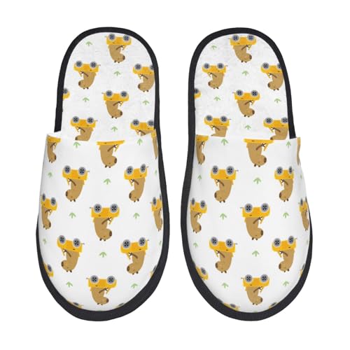 Car Capybaras Slippers for Women, Womens Slippers Winter House Shoes, Anti-Skid Slippers - bellbottoms