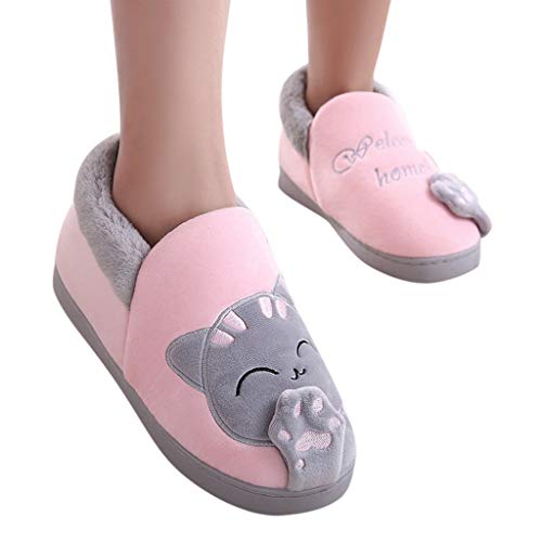 Cat Cartoon Home Winter Warm Indoors Slippers Women Bedroom Floor Shoes Women's Slipper Socks for Women Grippers - bellbottoms