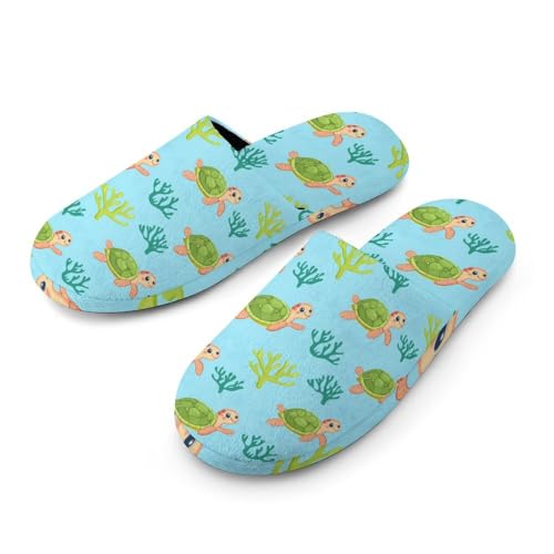 Sea Turtle Women's Slippers Cute Warm House Shoes Home Slippers Spa Slippers Cotton Slippers - bellbottoms