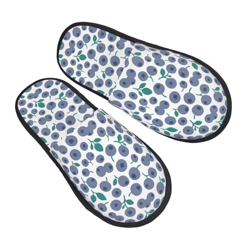 cute Blueberry Print Slippers for Women, Womens Slippers Winter House Shoes, Anti-Skid Slippers - bellbottoms