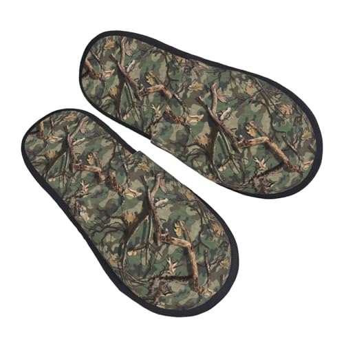 Camouflage tree branch Slippers for Women, Womens Slippers Winter House Shoes, Anti-Skid Slippers - bellbottoms
