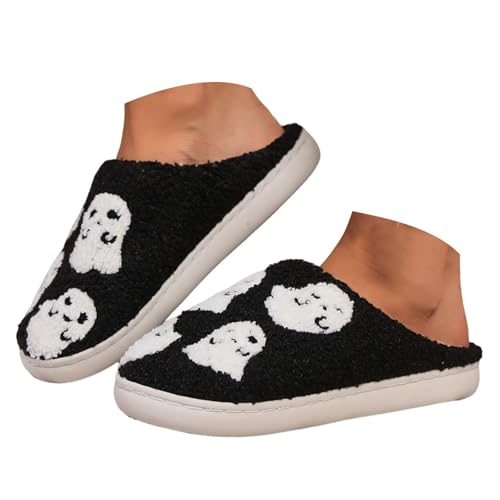 Halloween Slippers for Women Men Knit Comfy Cotton Lined Slippers Soft Plush Warm Winter Women's Slippers Unisex - bellbottoms