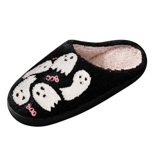 Slippers for Women Fuzzy Memory Foam Comfortable Winter Slippers Halloween Ghosts Trendy Indoor Womens Slippers - bellbottoms