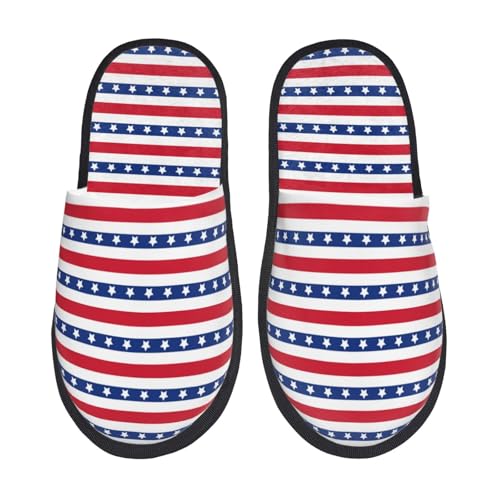 Stars And Stripes Slippers for Women, Womens Slippers Winter House Shoes, Anti-Skid Slippers - bellbottoms