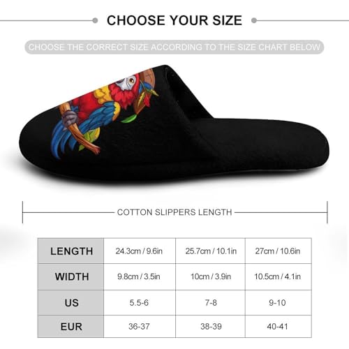 Parrots Bird Pirates Women's Slippers Cute Warm House Shoes Home Slippers Spa Slippers Cotton Slippers - bellbottoms