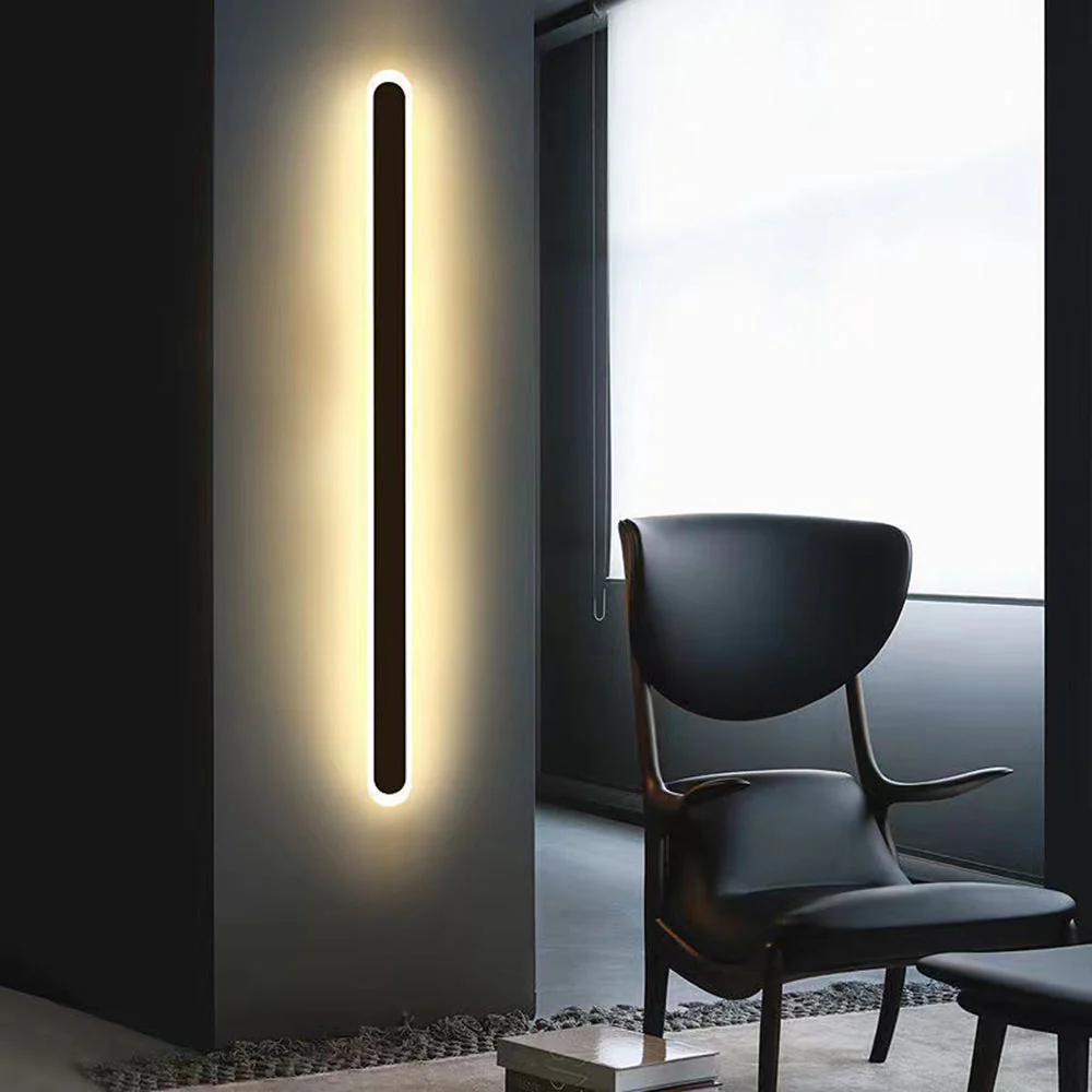 Edge Minimalist Metal Linear Outdoor Wall Lamp