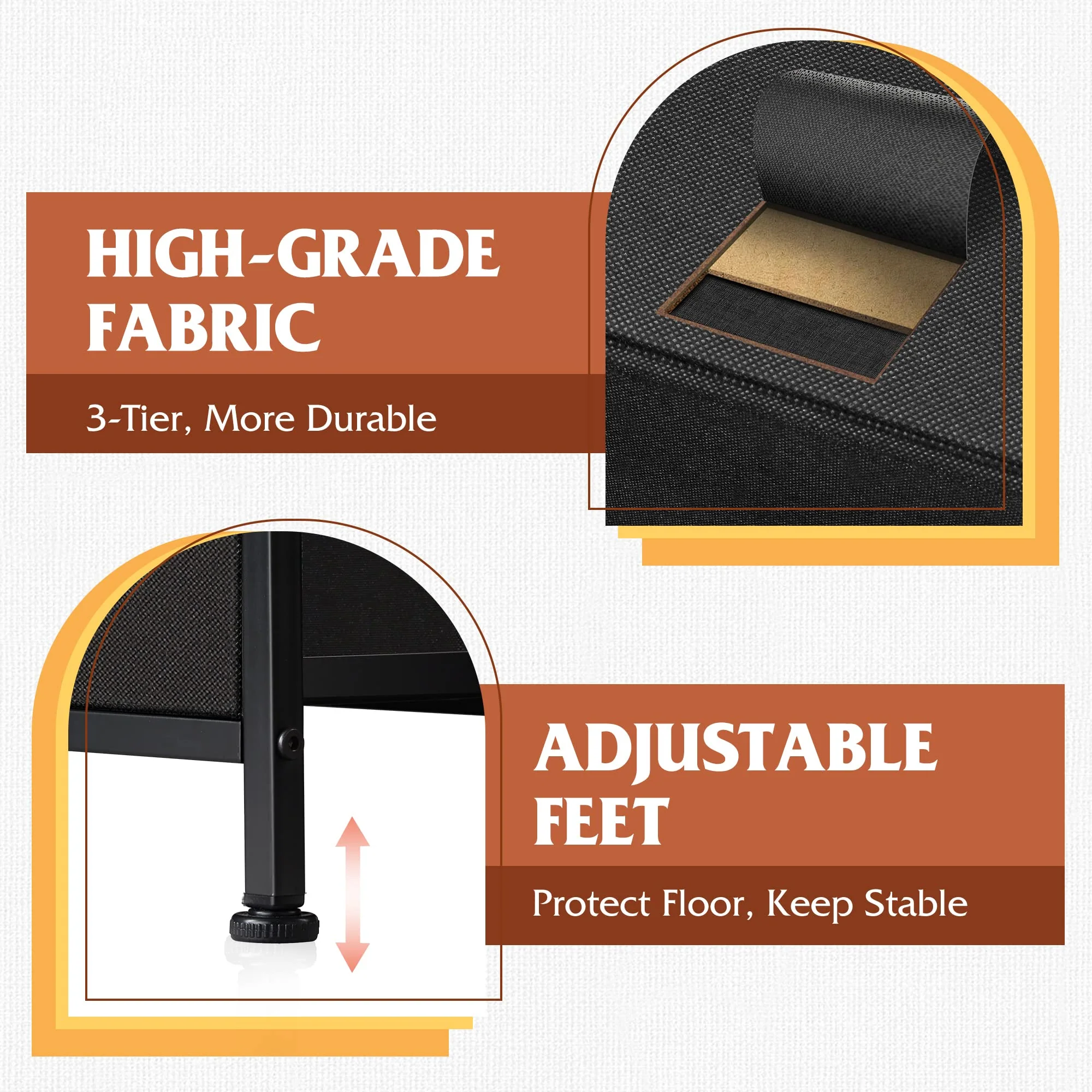 WLIVE Fabric Dresser for Bedroom, Storage Drawer Unit Galazeye