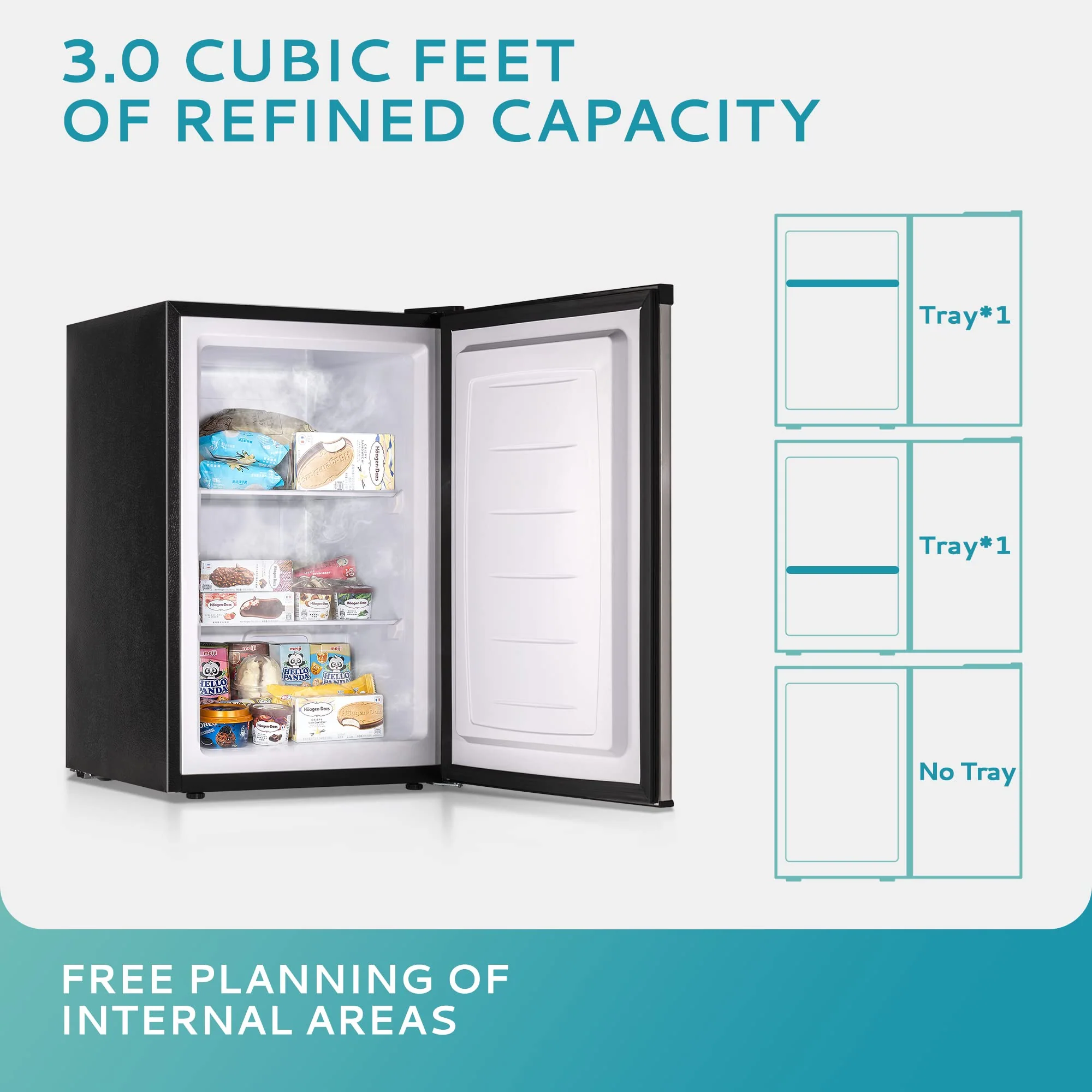 EUHOMY 3.0 Cubic Feet Single Door Mini Upright Freezer