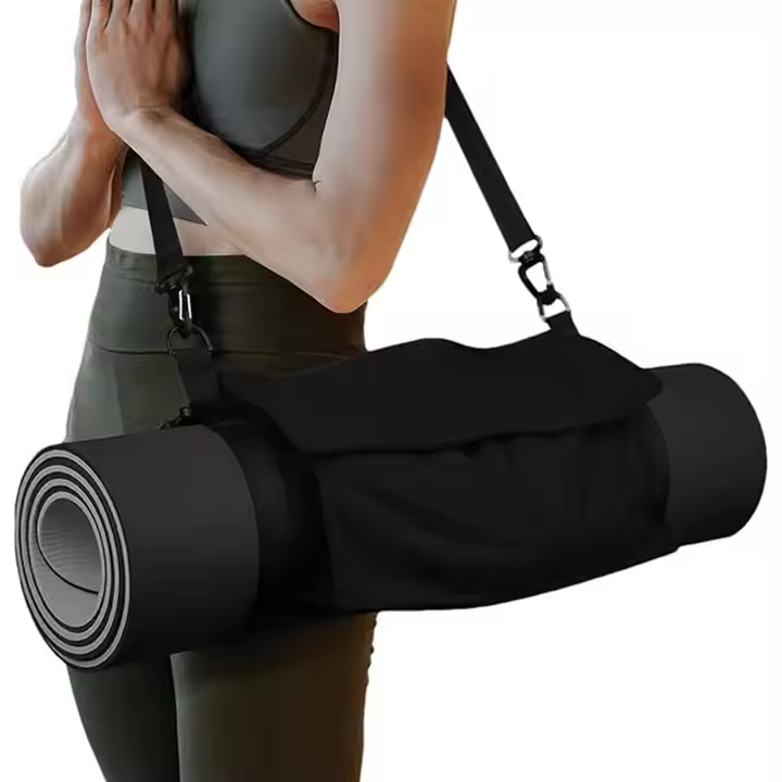 Yoga Mat Roll Bag With Large Full Zipper Pocket Removable Carrying Straps Adjustable Carrier Strap Shoulder Bag