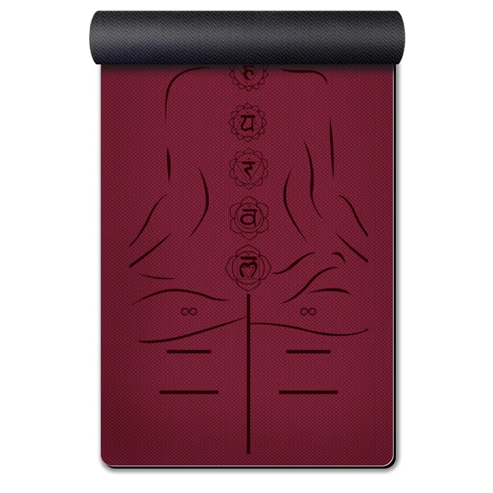 Premium Tpe Rubber Yoga Mat 6mm Eco-Friendly Pro Exercise Mat Non-Slip Anti-Tear Fitness Mat