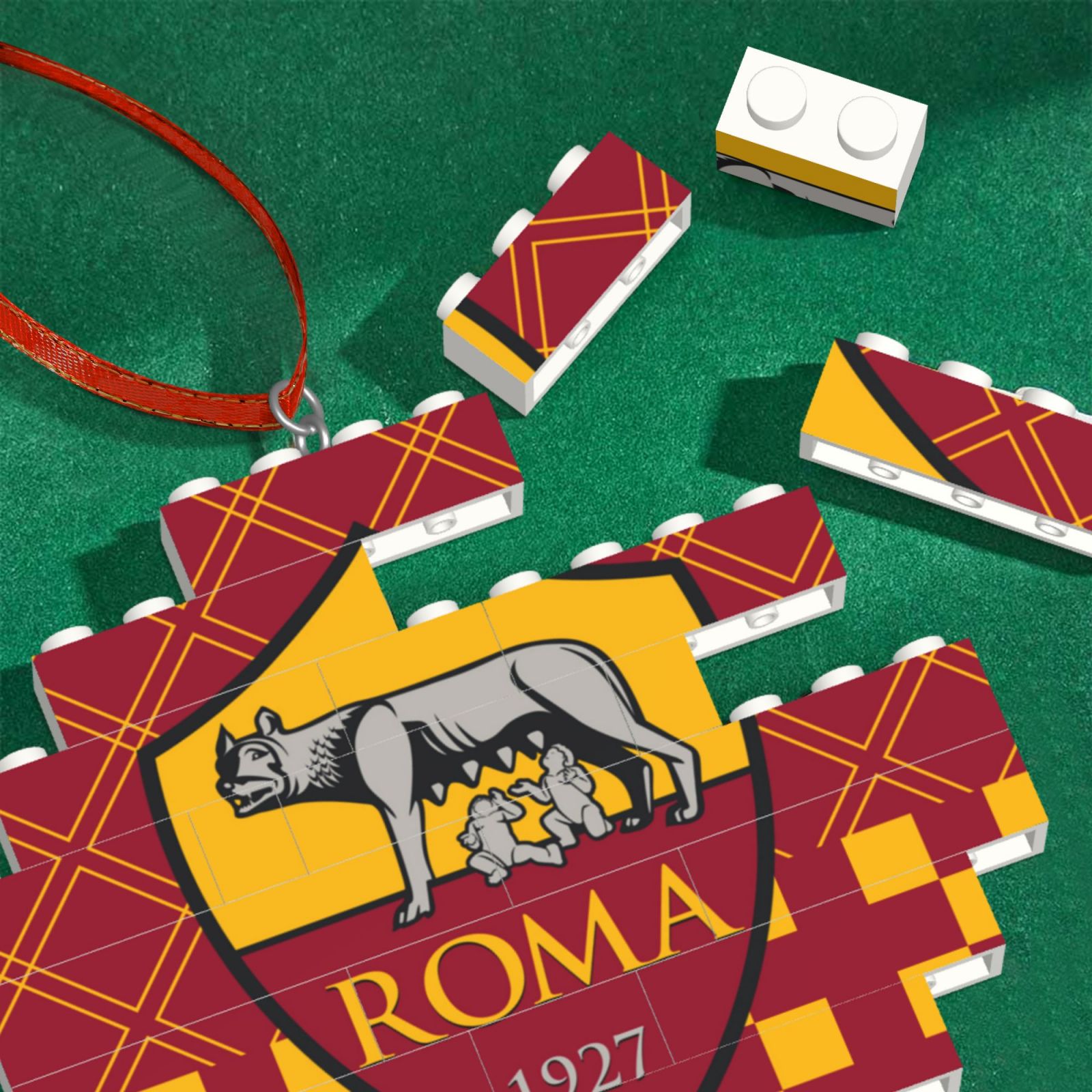 AS Roma Building Block Puzzle Ornament BBP2200 - Soccerfana