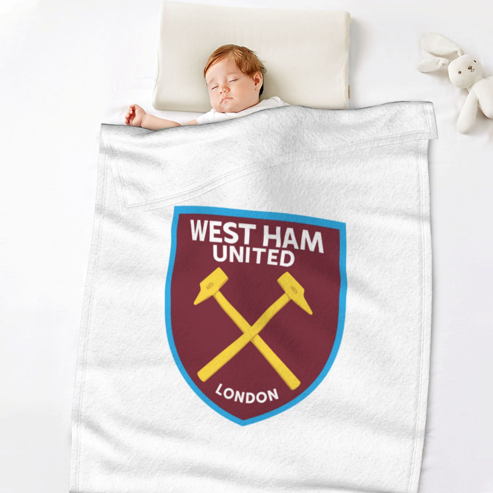 West Ham Flannel Blanket FLB1605 - Soccerfana