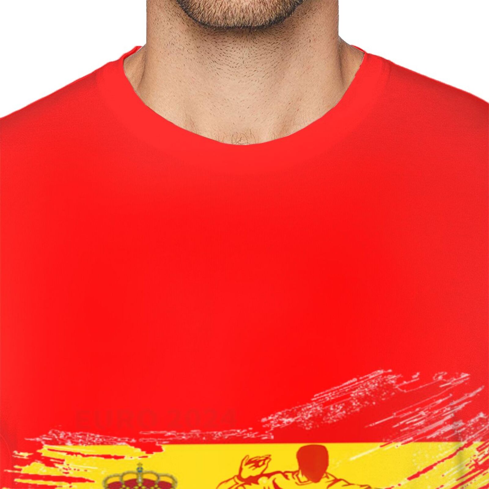 Men's Spain EURO 2024 Basic Short Sleeve T-Shirt BST1752 - Soccerfana