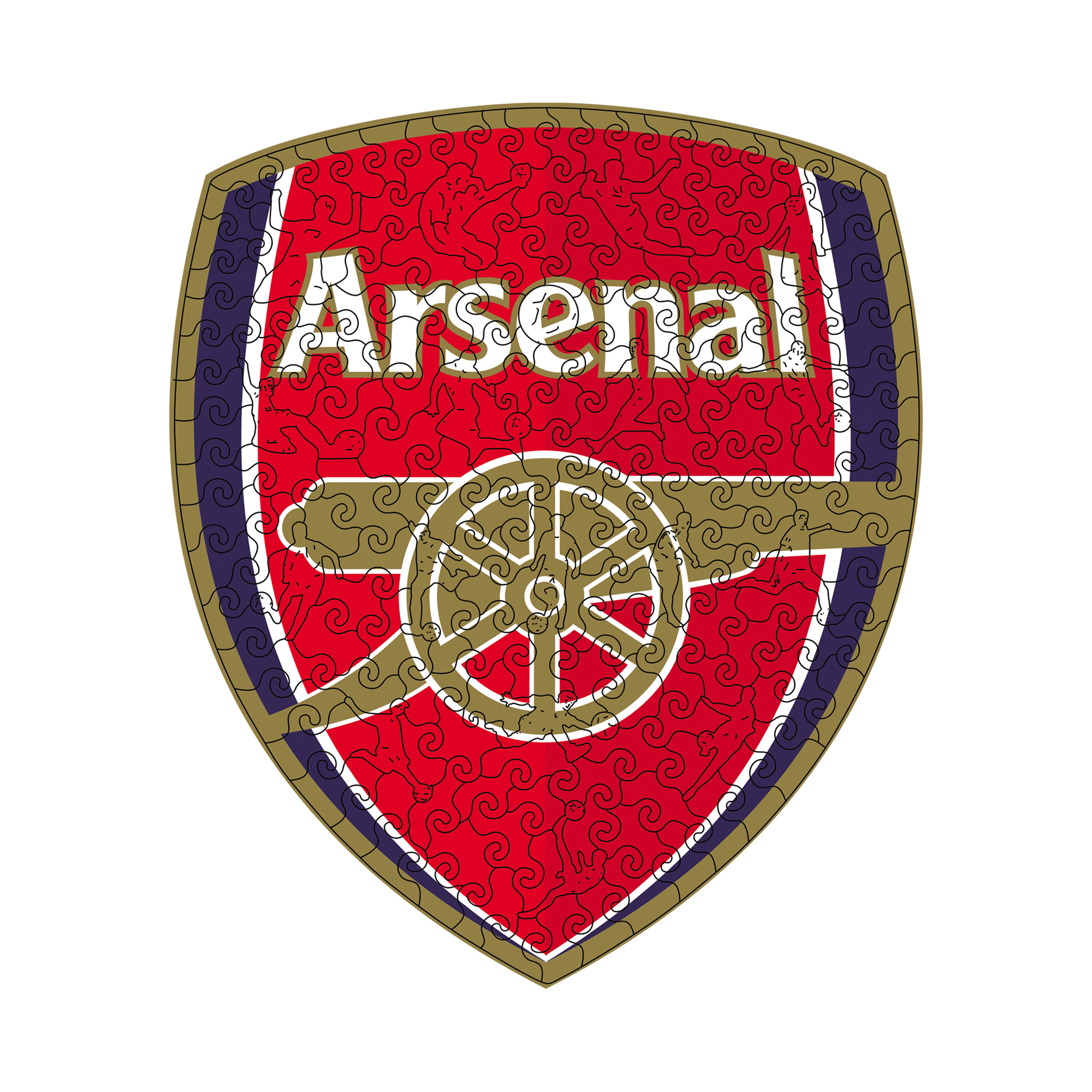 Arsenal Logo Wooden Jigsaw Puzzle - Soccerfana
