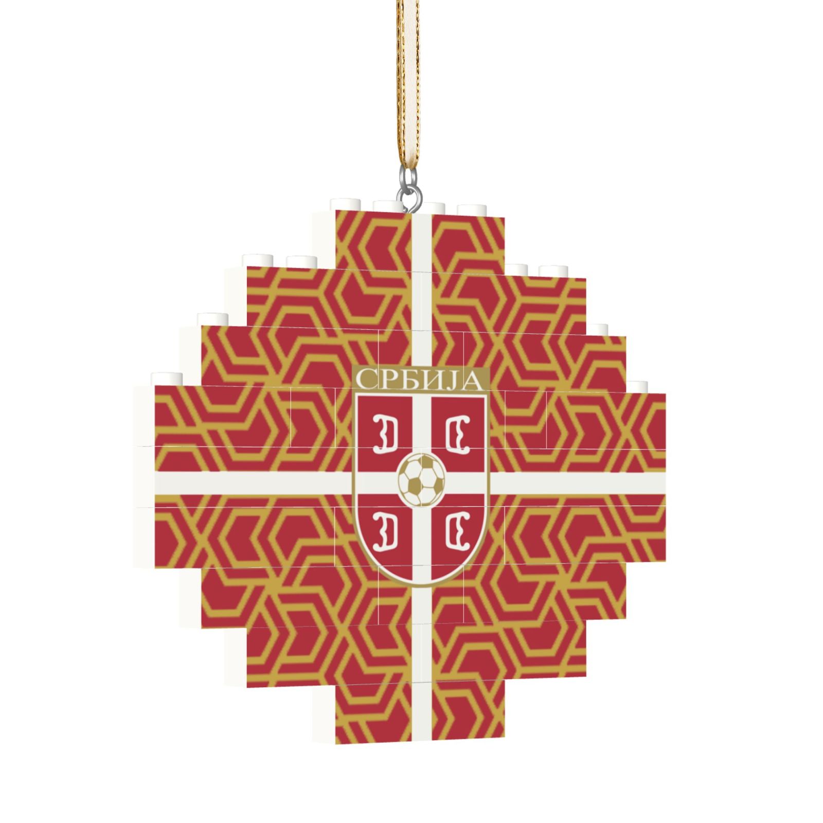 Serbia Building Block Puzzle Ornament BBP1999 - Soccerfana