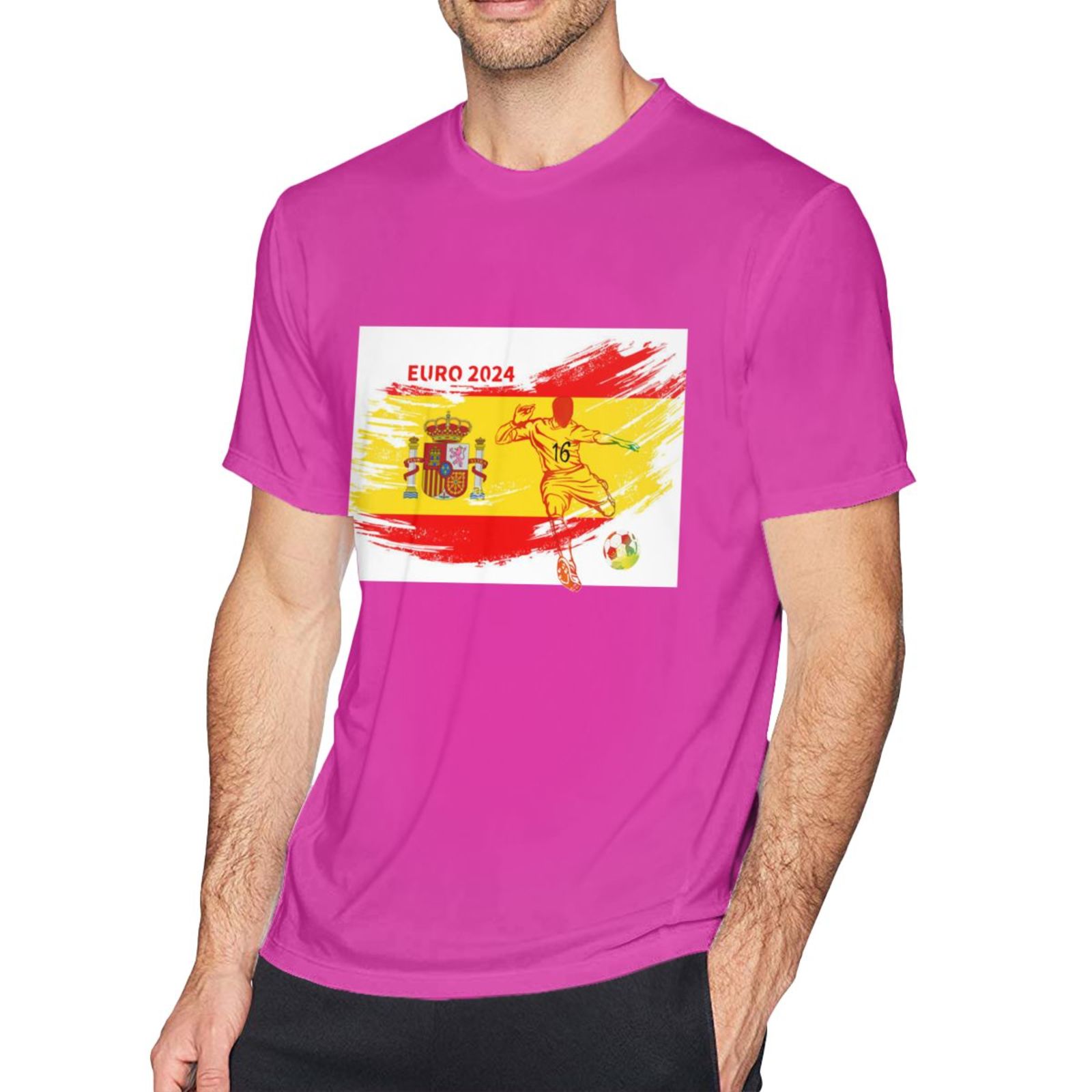 Men's Spain EURO 2024 Basic Short Sleeve T-Shirt BST1753 - Soccerfana