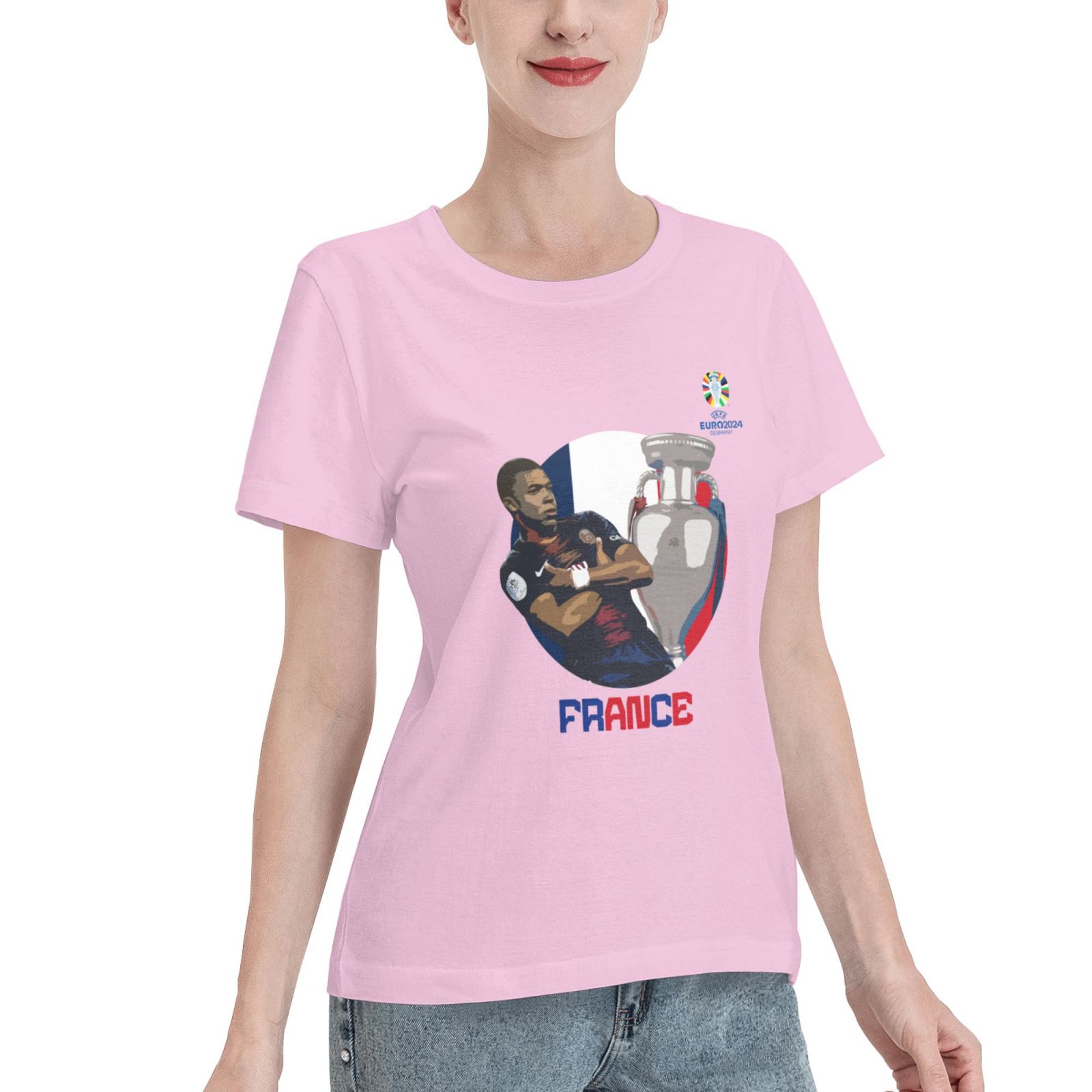 Women's France EURO 2024 Basic Short Sleeve T-Shirt WBT1730 - Soccerfana