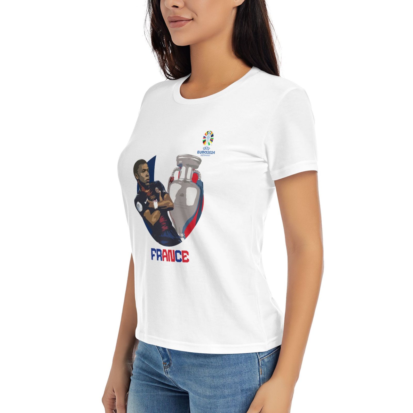 Women's France EURO 2024 Basic Short Sleeve T-Shirt WBT1730 - Soccerfana