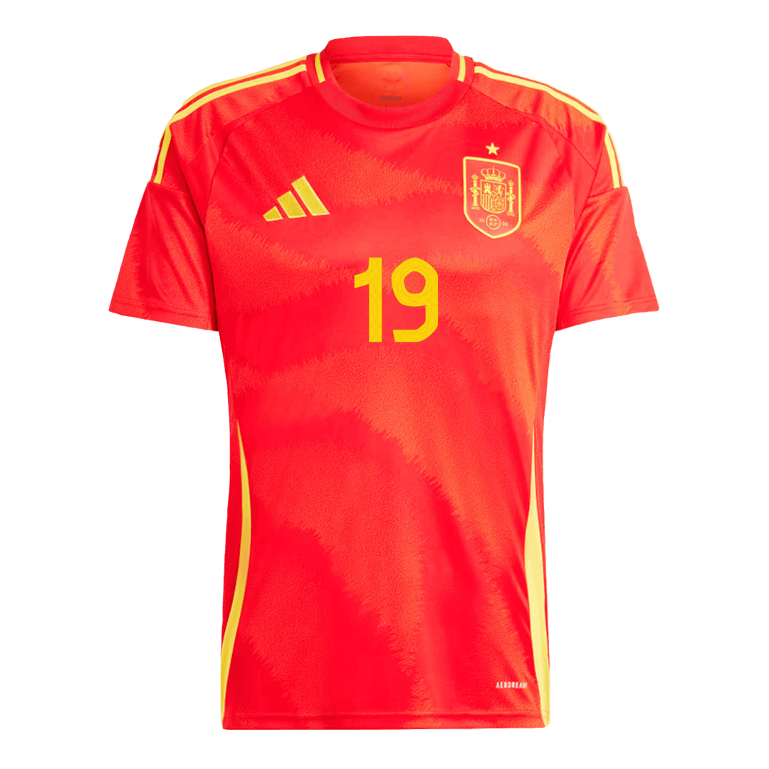 LAMINE YAMAL #19 Spain Home Jersey EURO 2024 - Soccerfana