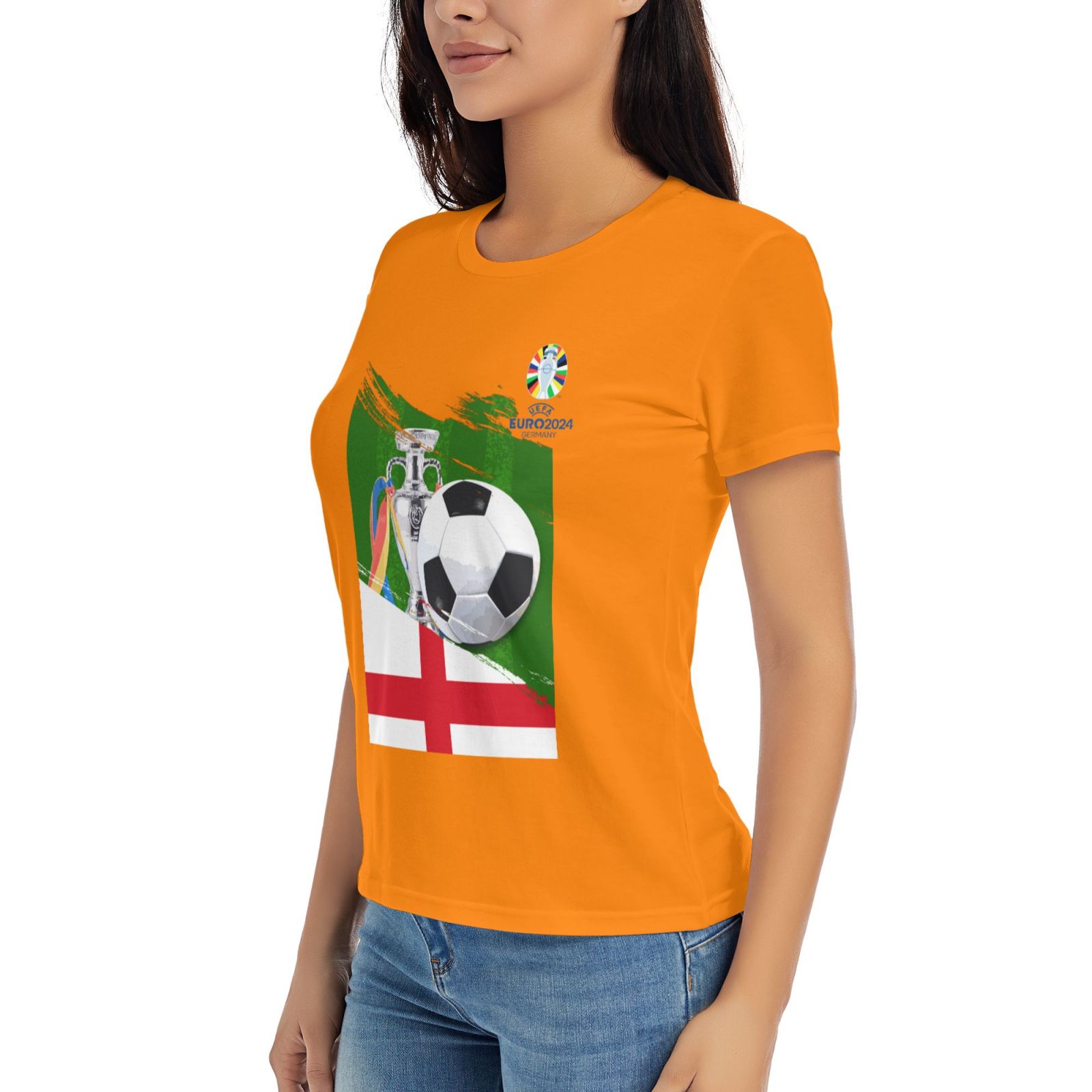 Women's England EURO 2024 Basic Short Sleeve T-Shirt WBT1682 - Soccerfana
