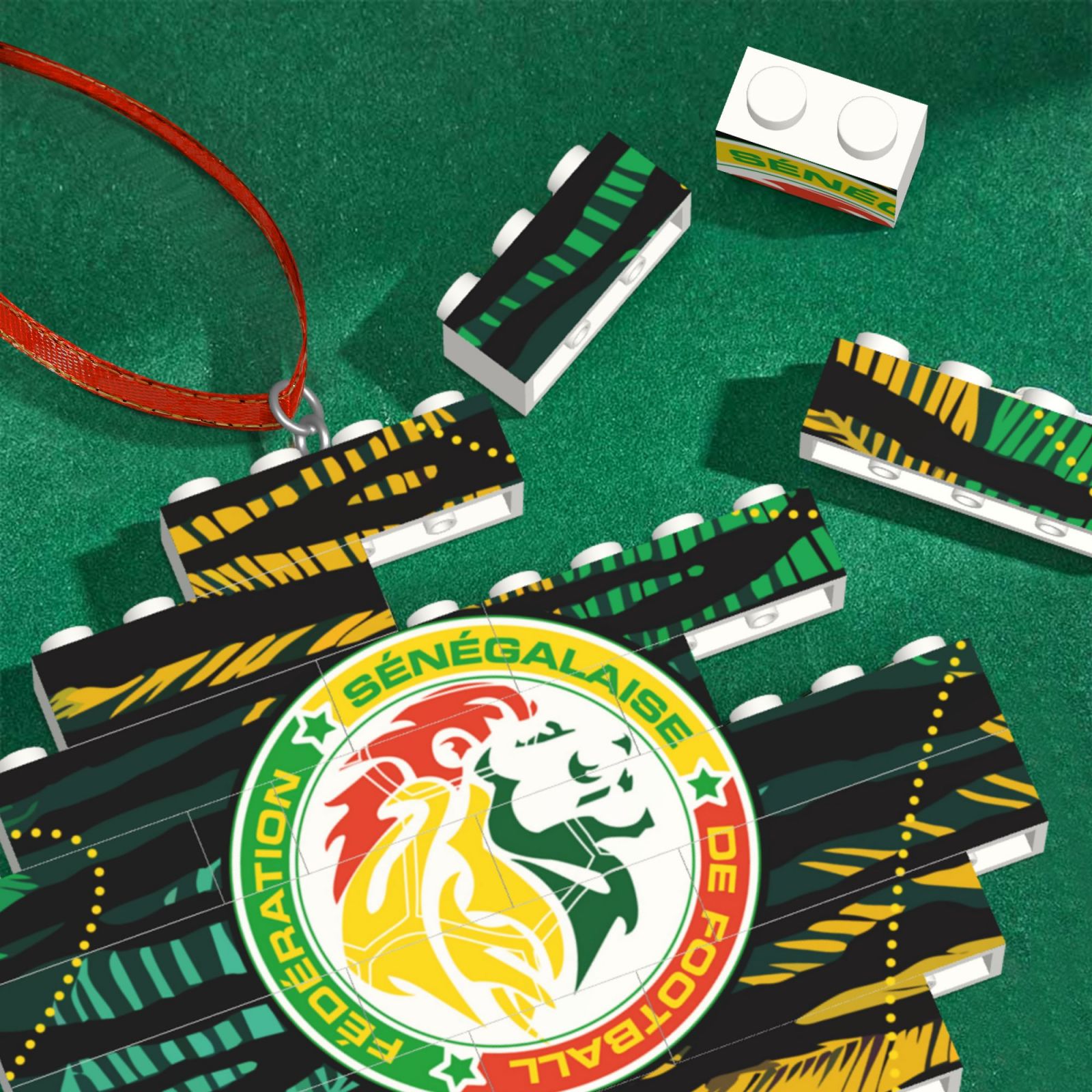 Senegal Building Block Puzzle Ornament BBP2108 - Soccerfana