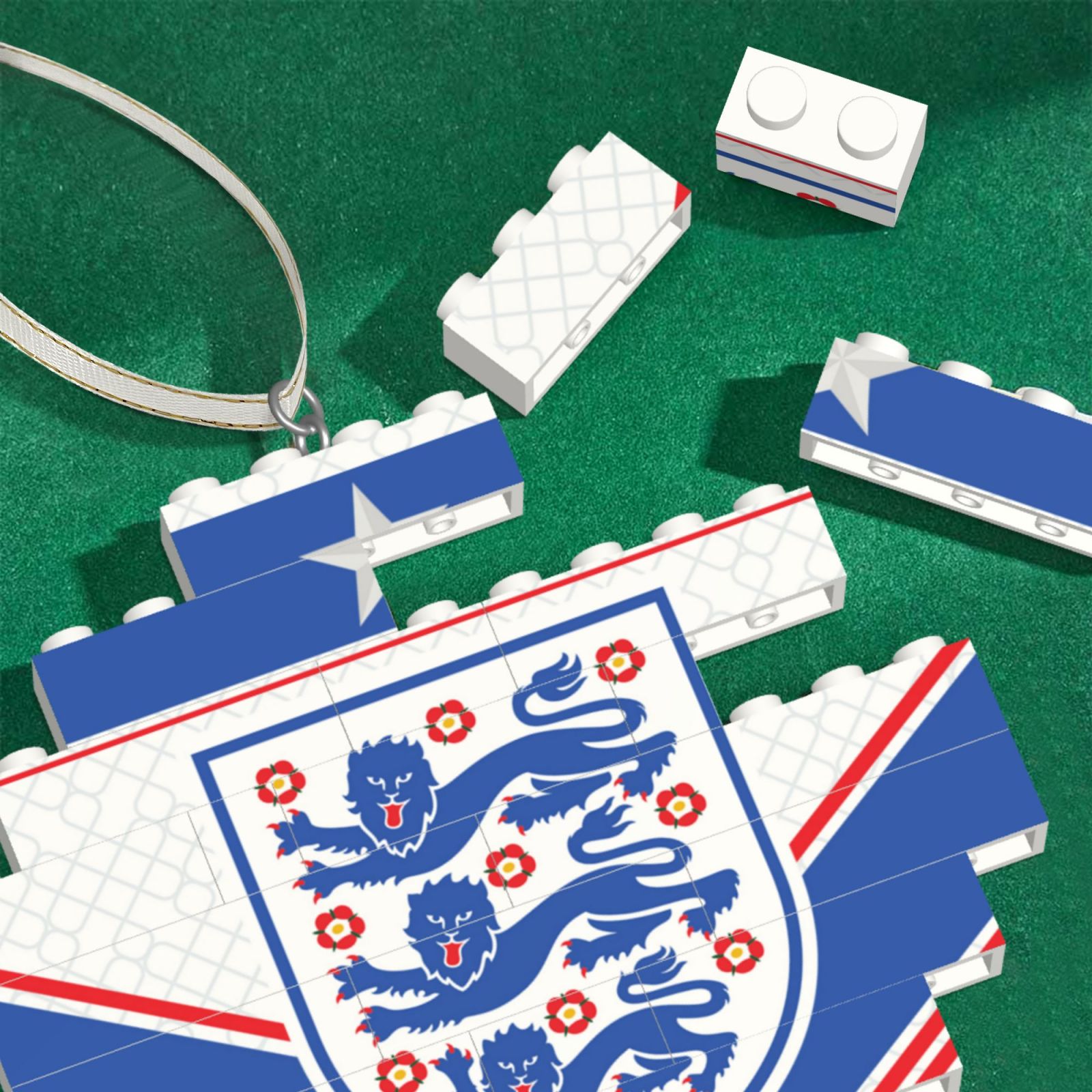 England Building Block Puzzle Ornament BBP2187 - Soccerfana
