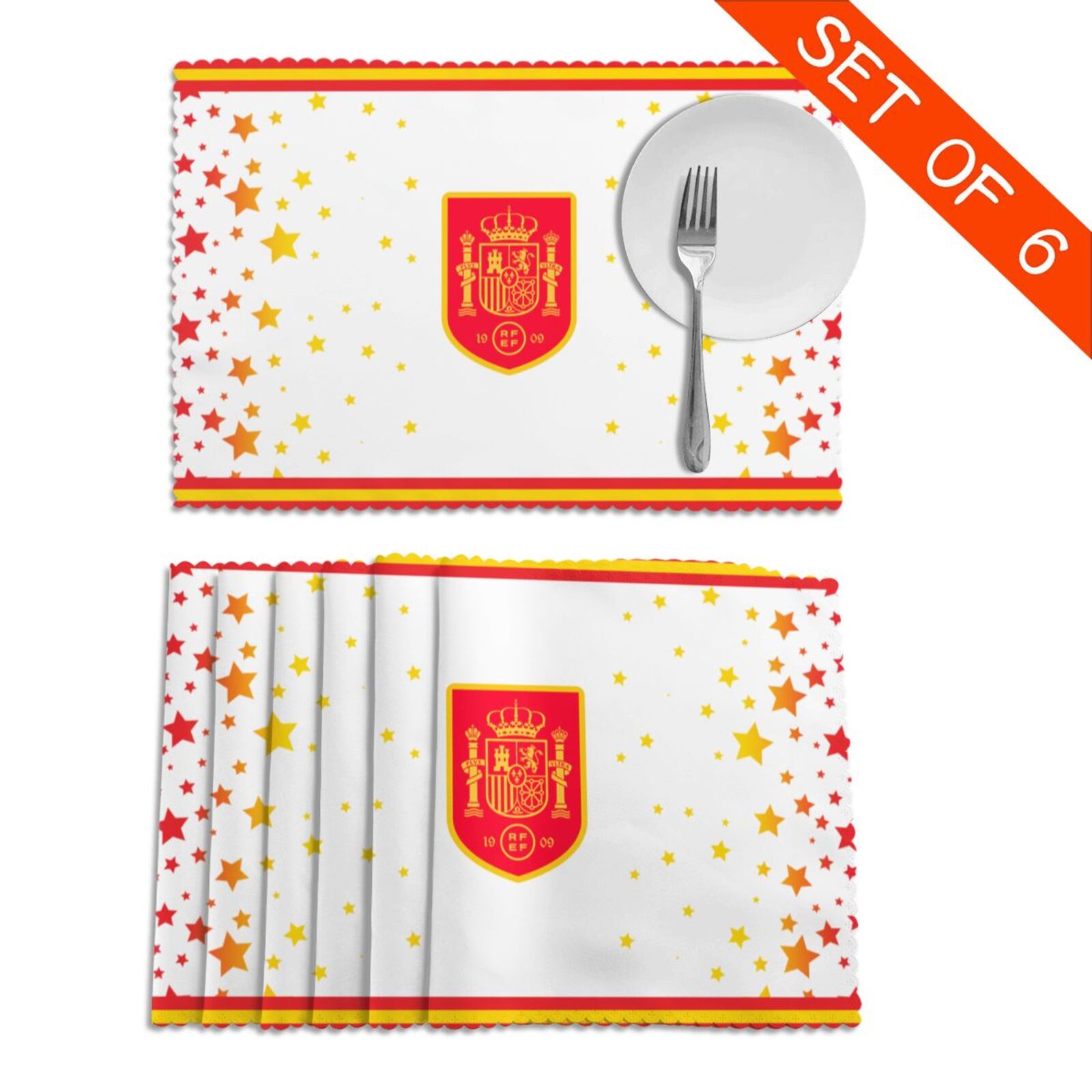Spain Placemat Set Of 6 PFD2267 - Soccerfana