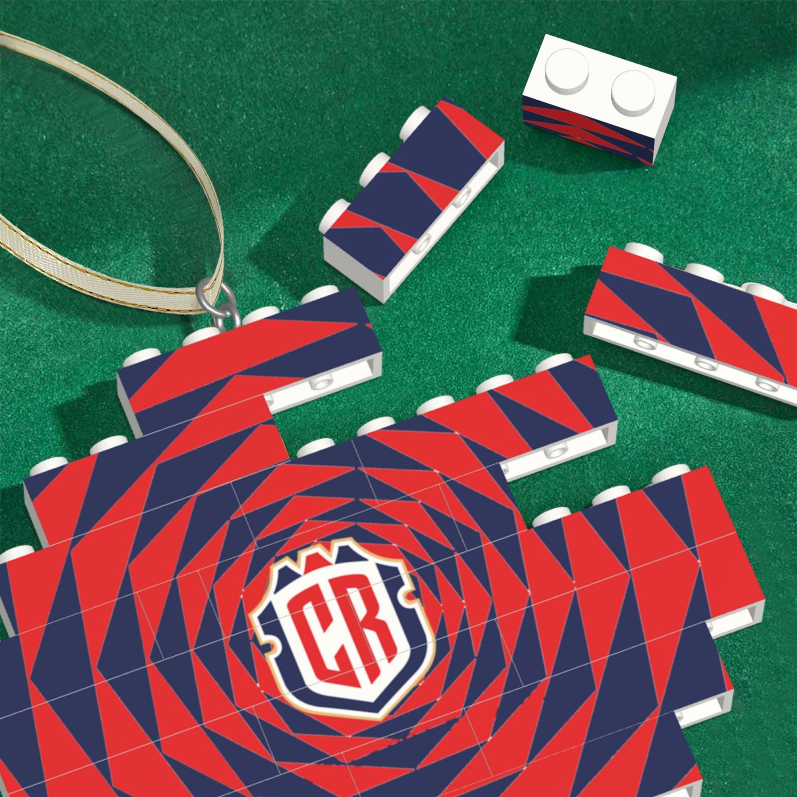 Costa Rica Building Block Puzzle Ornament BBP2016 - Soccerfana