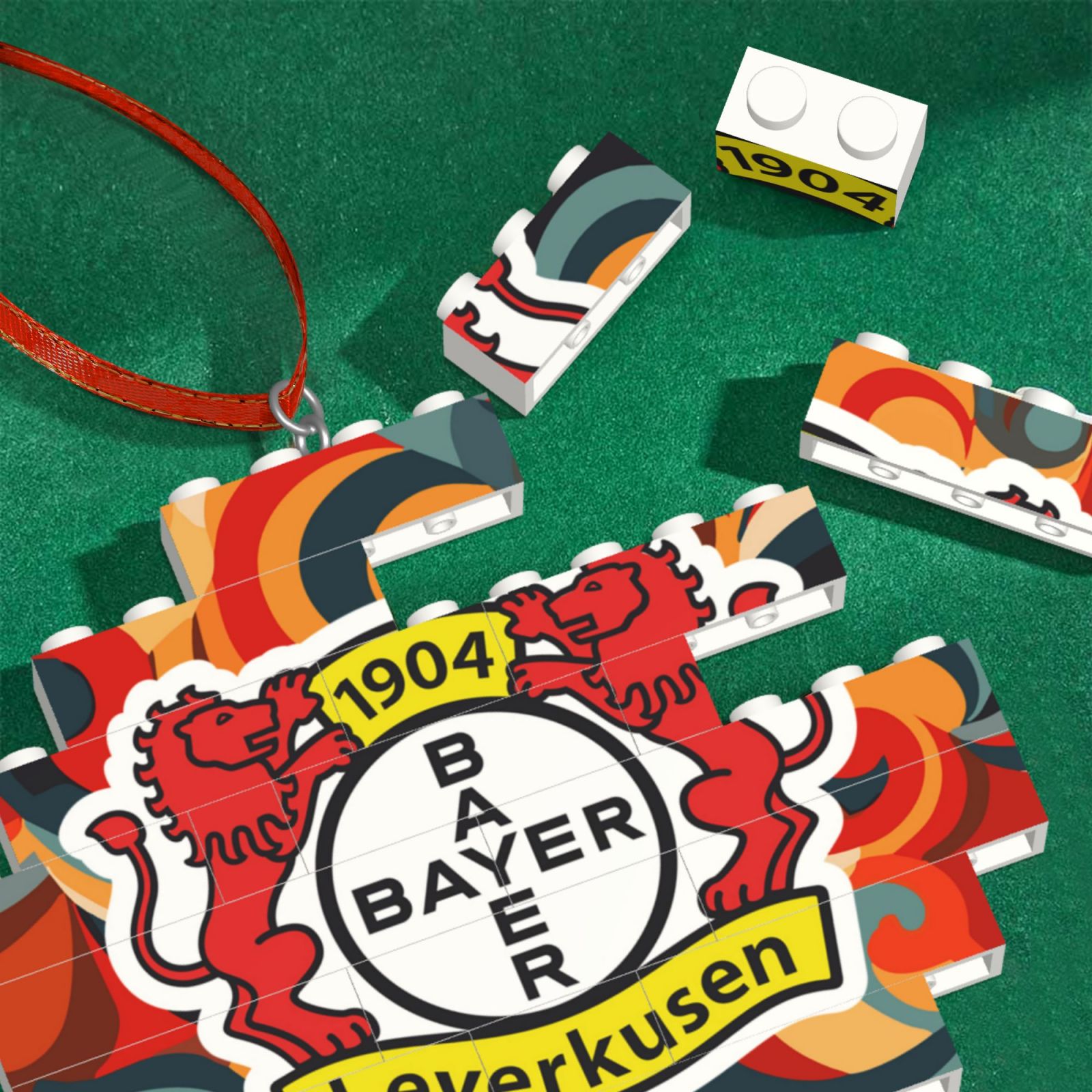 Bayer 04 Leverkusen Building Block Puzzle Ornament BBP2174 - Soccerfana