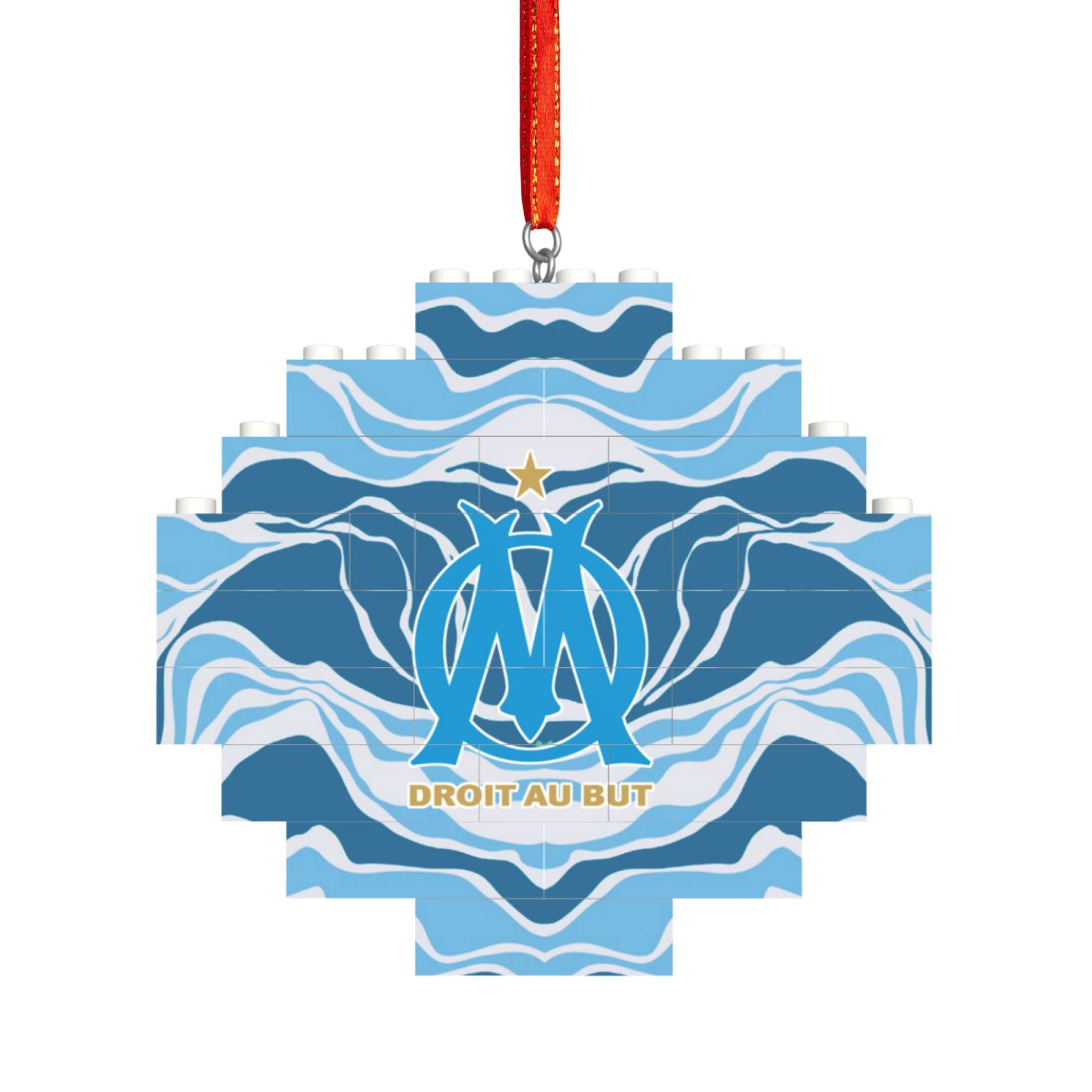 Olympique Marseille Building Block Puzzle Ornament BBP2020 - Soccerfana