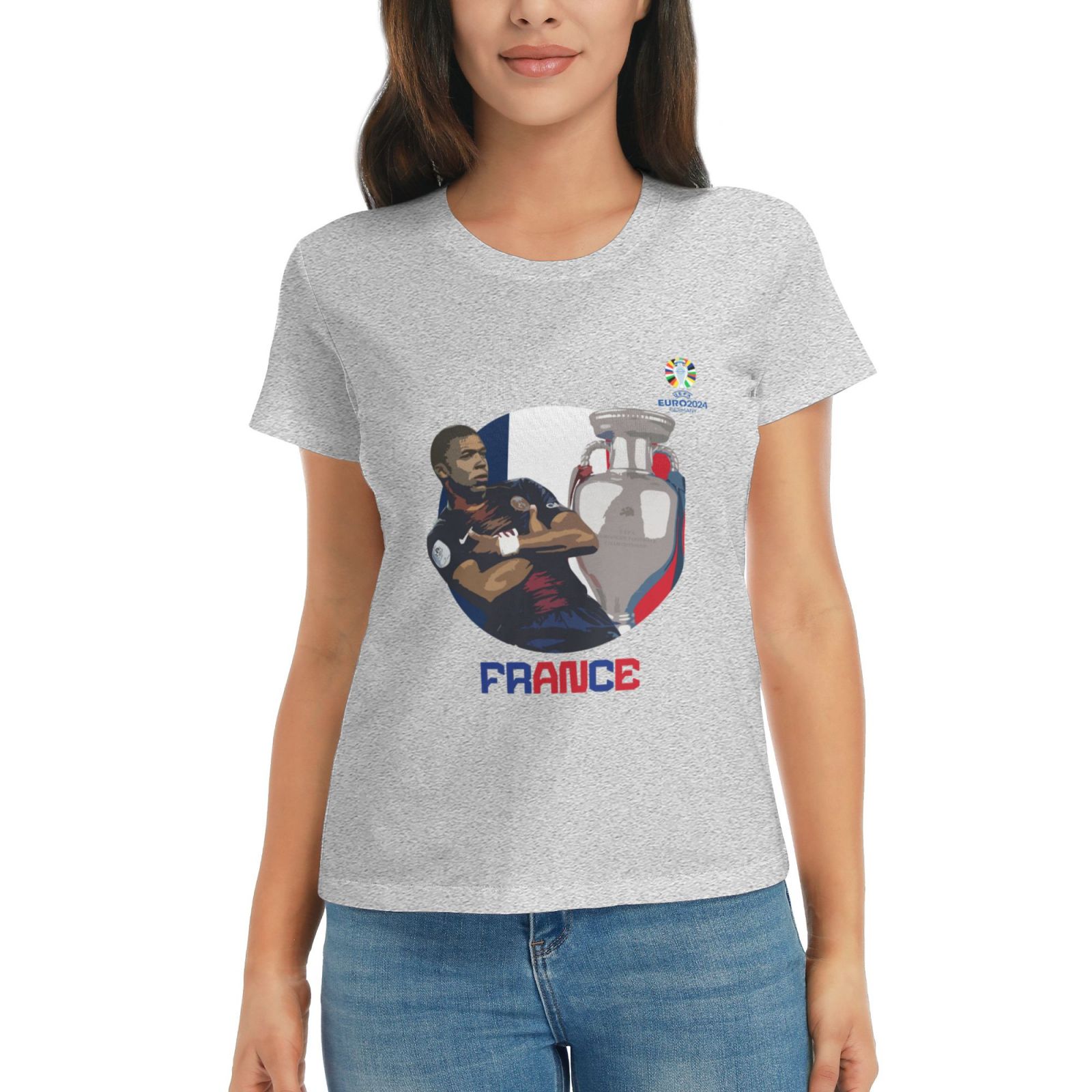Women's France EURO 2024 Basic Short Sleeve T-Shirt WBT1730 - Soccerfana