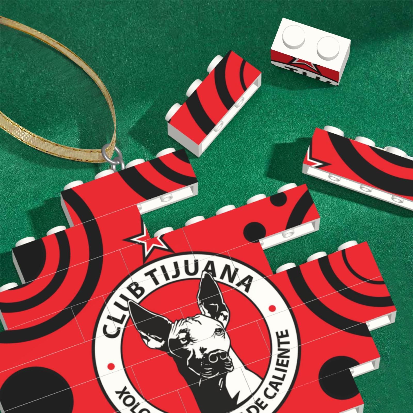 Xolos Tijuana Building Block Puzzle Ornament BBP2186 - Soccerfana