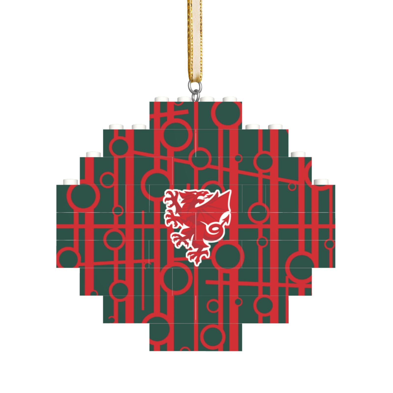 Wales Building Block Puzzle Ornament BBP1988 - Soccerfana