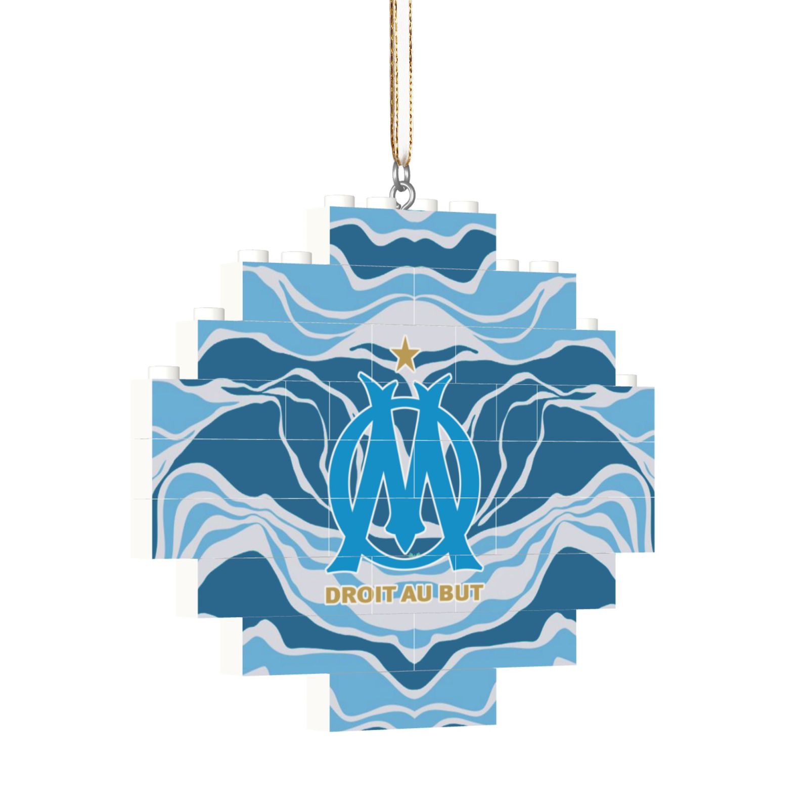 Olympique Marseille Building Block Puzzle Ornament BBP2021 - Soccerfana