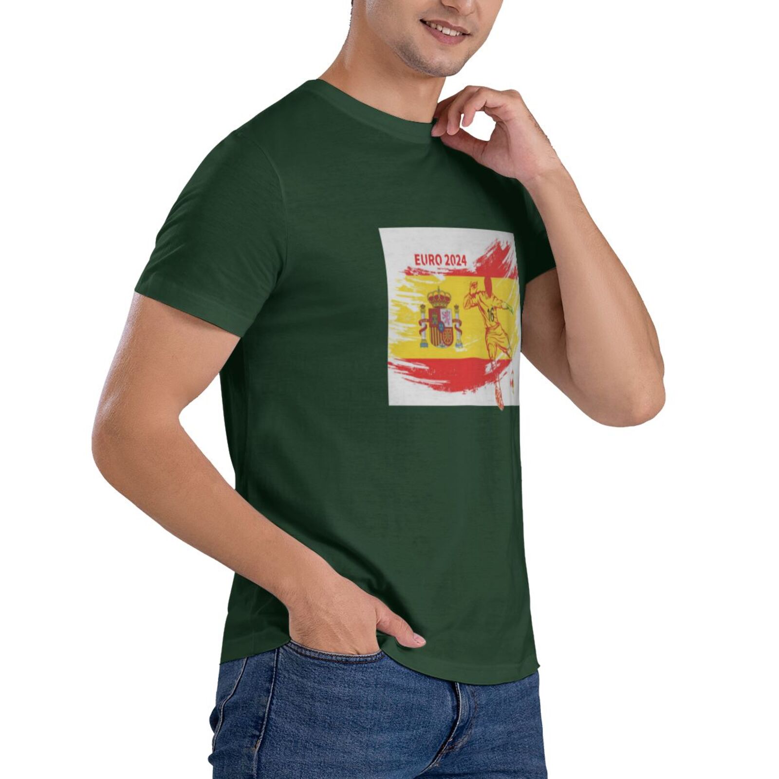 Men's Spain EURO 2024 Basic Short Sleeve T-Shirt BST1753 - Soccerfana