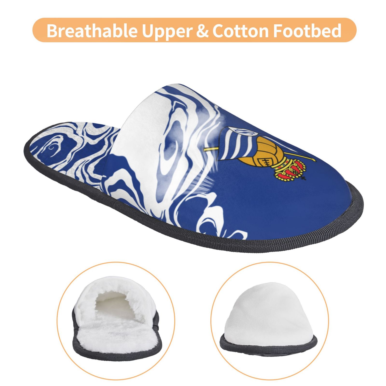 Real Sociedad Cotton Slippers FSP2247 - Soccerfana